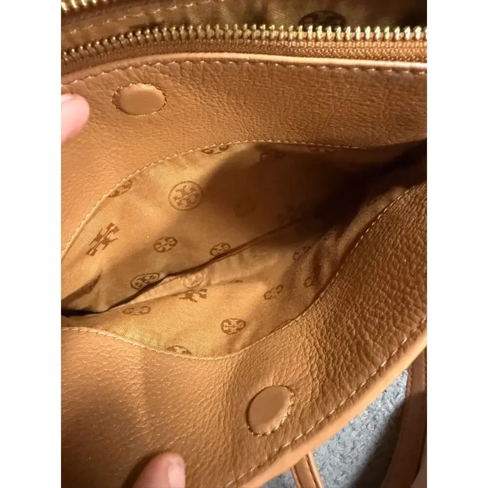 Tory Burch Ivy Crossbody Bag Brown Pebbled Leather